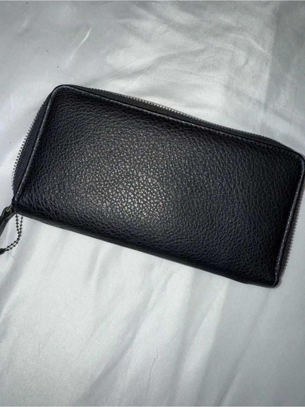 Juicy Coture Black Quilted Zip-Around Wallet with Gold Crown Accent